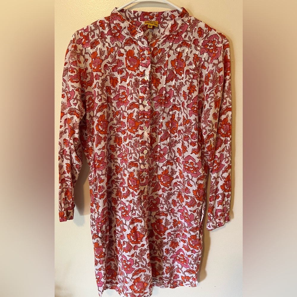 Roberta Roller Rabbit Pink, Orange, and White Floral Top